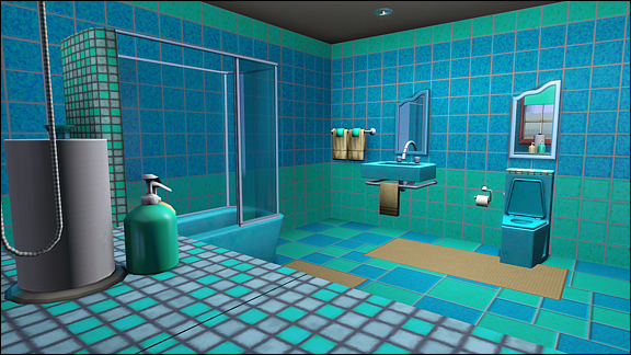 Bathroom blue/green